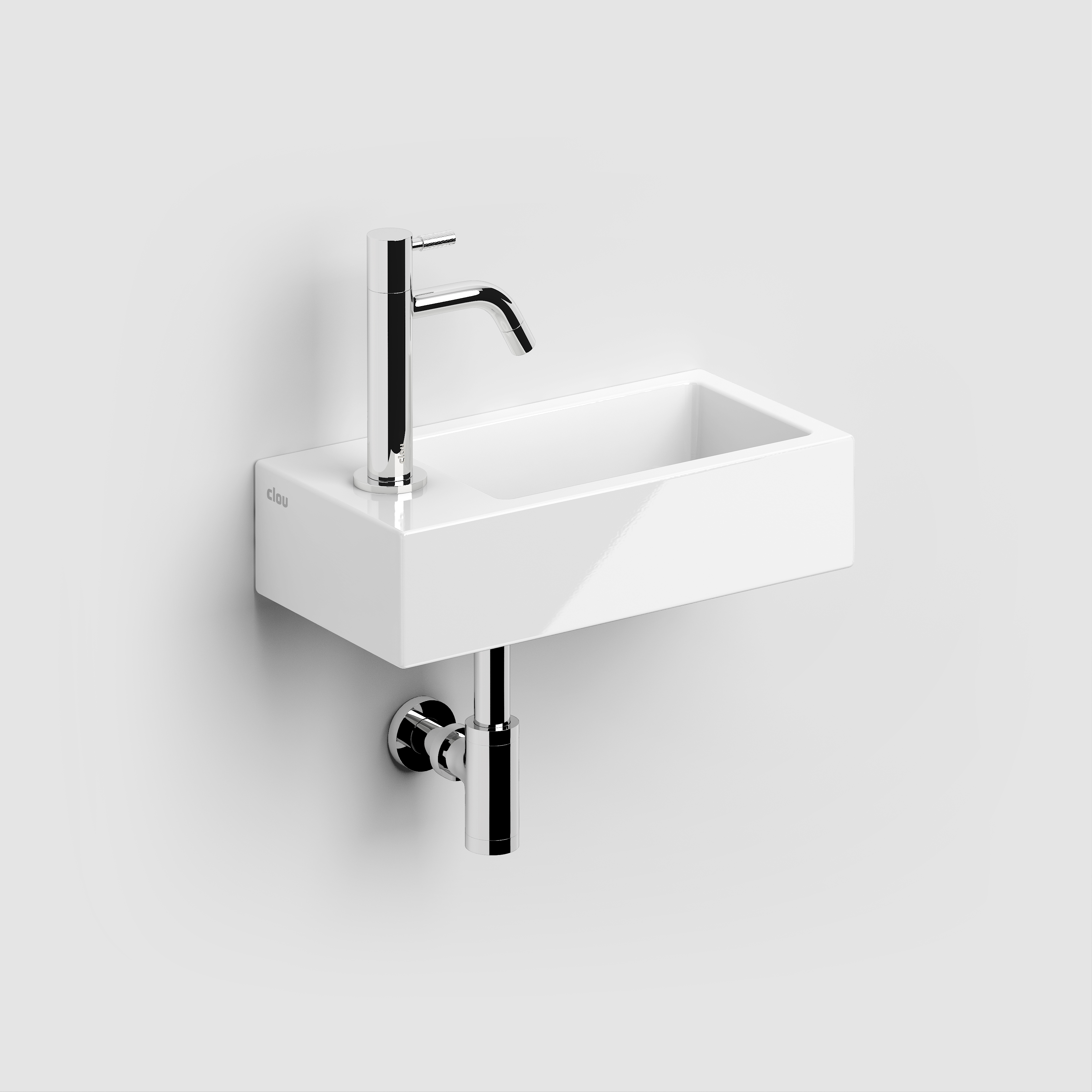 Clou Flush 3 fontein 36cm met kraangat links wit keramiek
